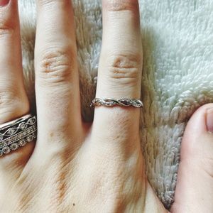 Sterling Silver Spiraled Studded Ring